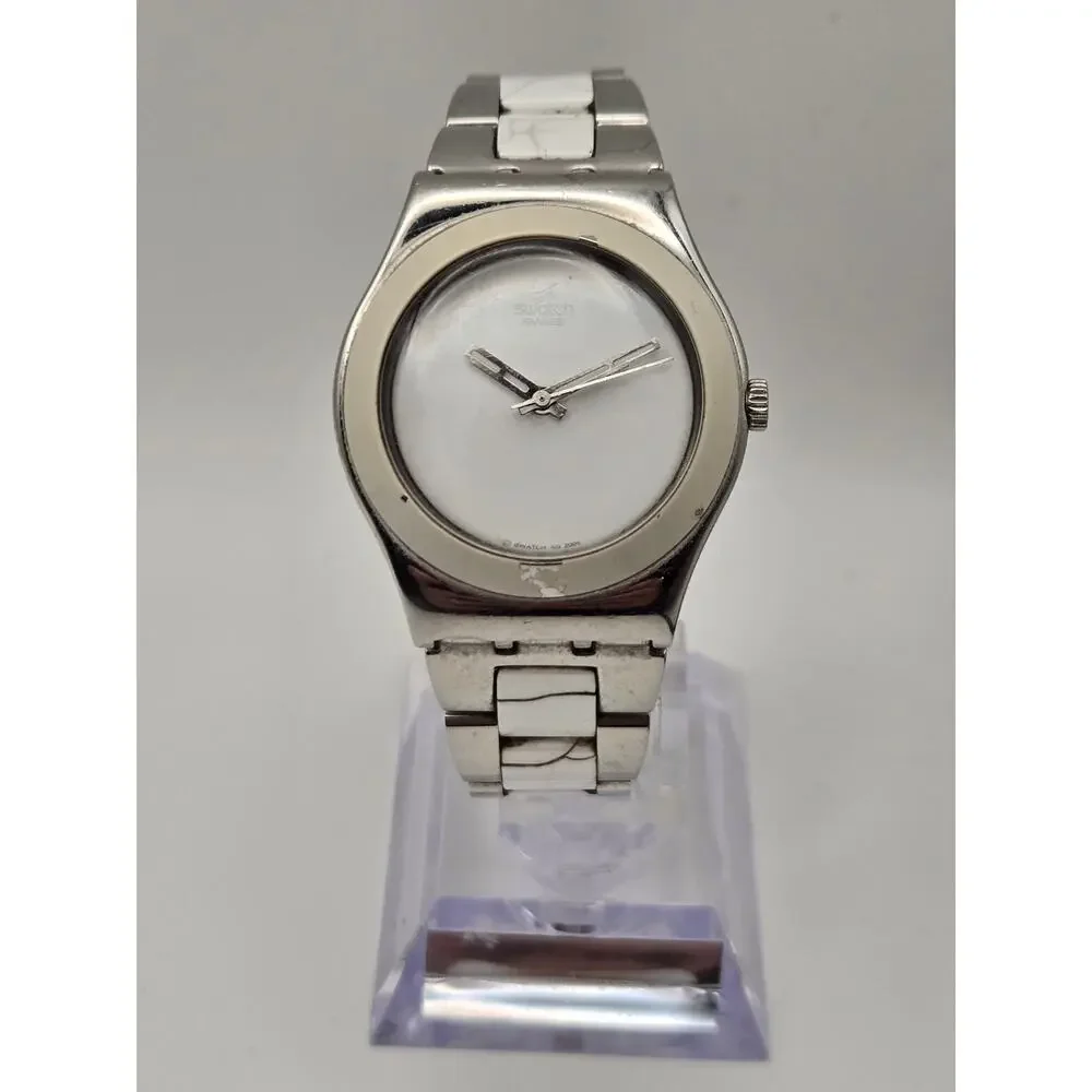 Swatch Irony Quartz Watch White Dial Stainless Steel